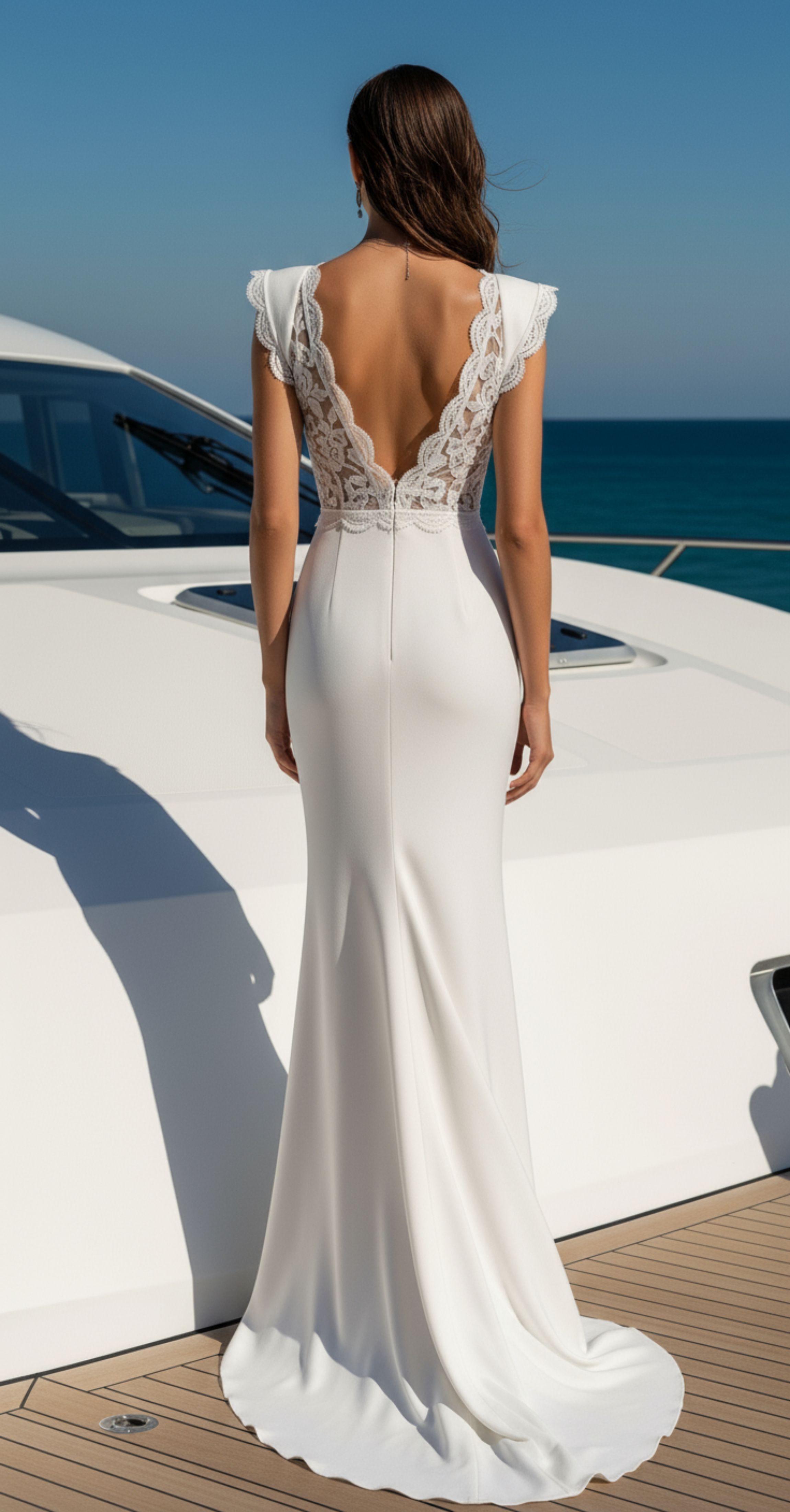 Ivory Luxe Lace Evening Gown