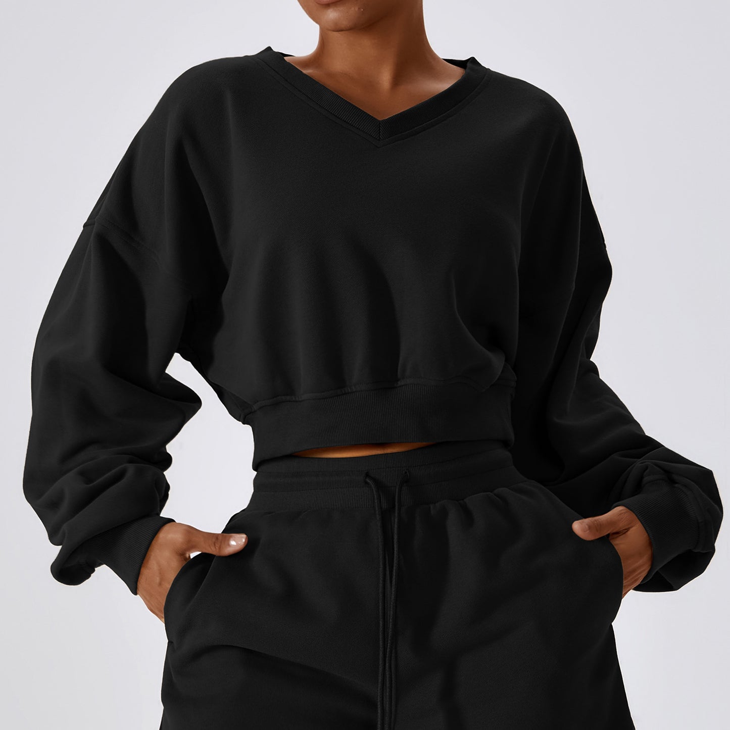 Loose Long Sleeve V Neck Pullover