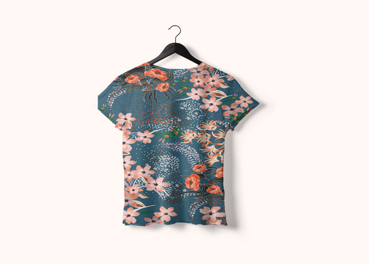 Women Crop Tops Flower Space