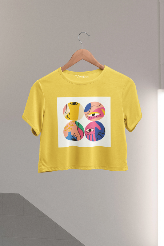 Women Crop Tops Yellow