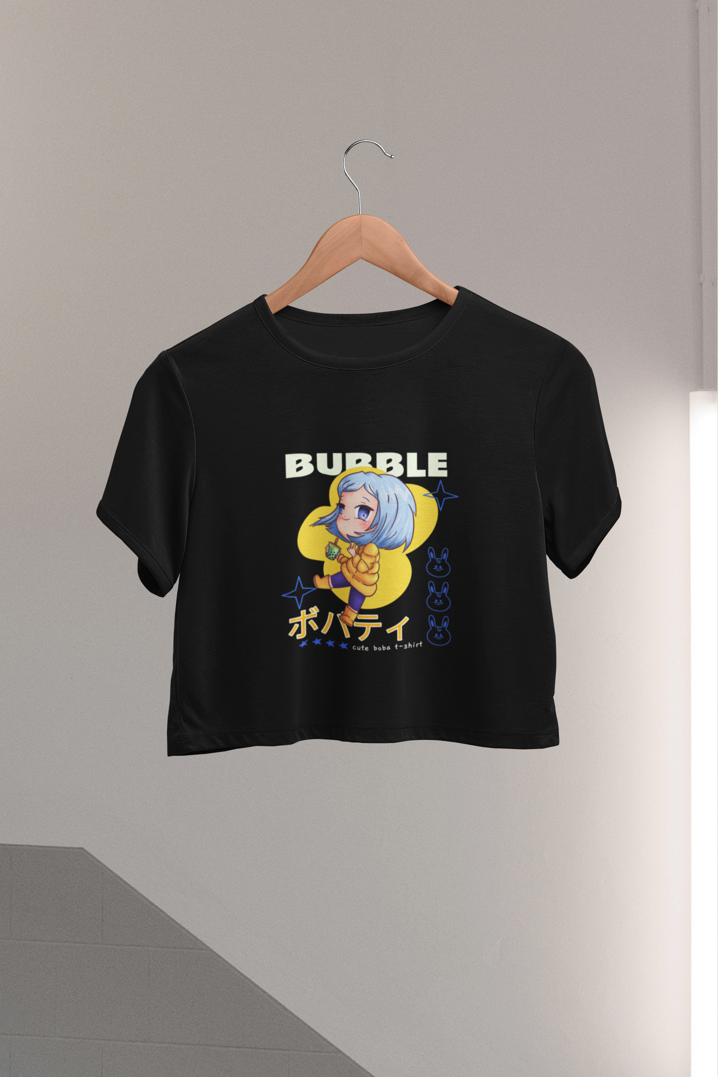 Women Crop Tops Bubble