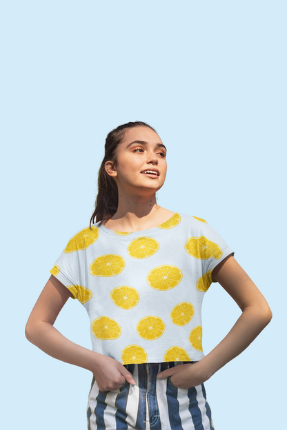 Women Crop Tops Lemon