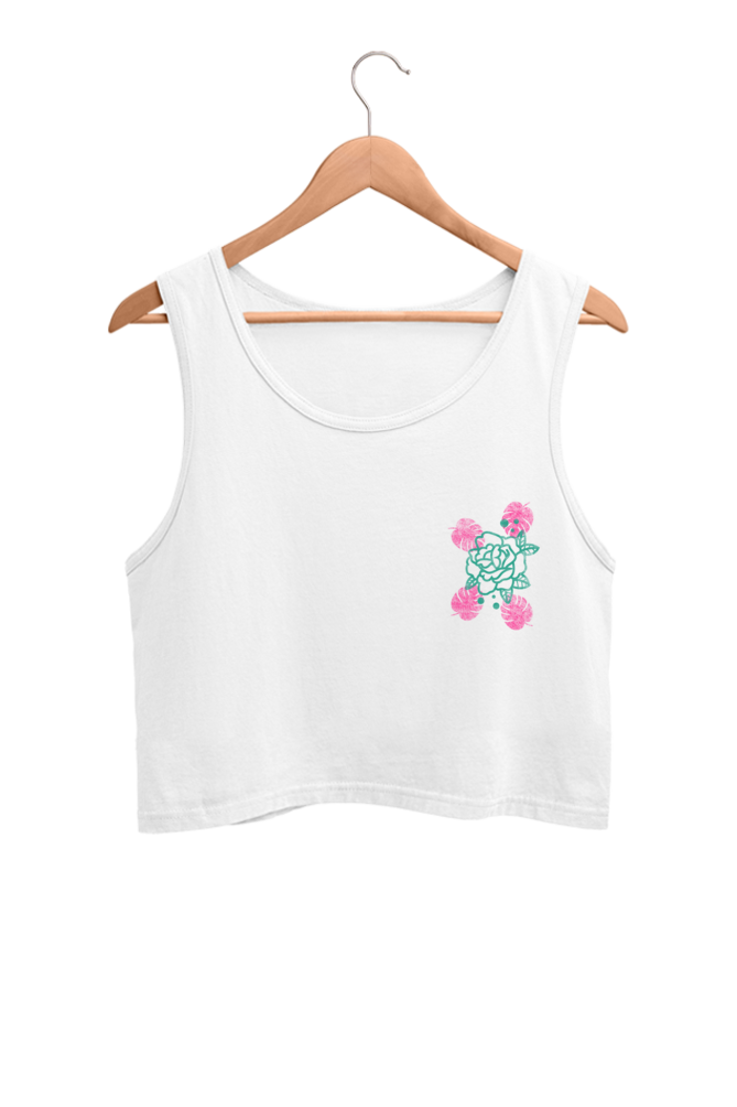 Women Crop Tank Royal White